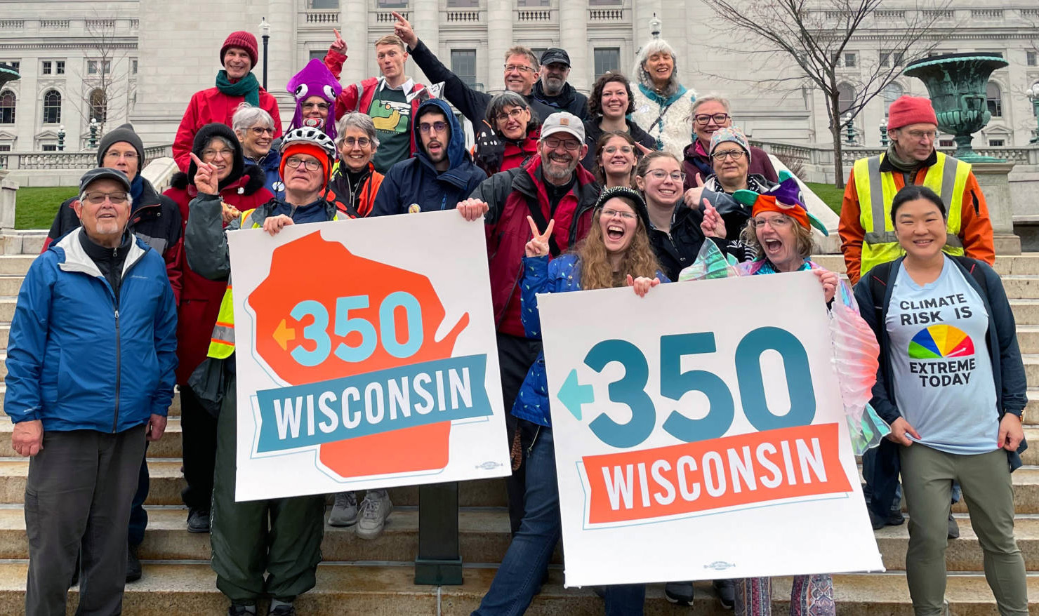 350 Wisconsin demonstration at Wisconsin Capitol