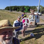People standing for peace in Eau Claire